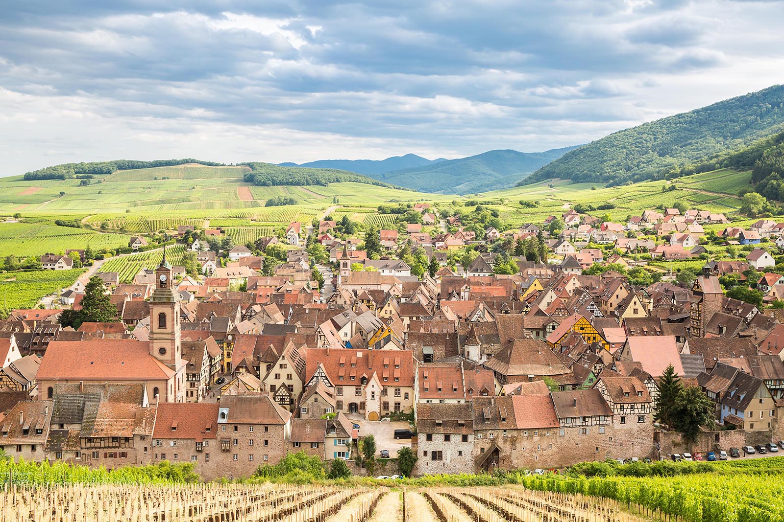 Hôtel La Couronne in Riquewihr : a hotel of charm on the Alsatian wine route, in the heart of the vineyard and a medieval village